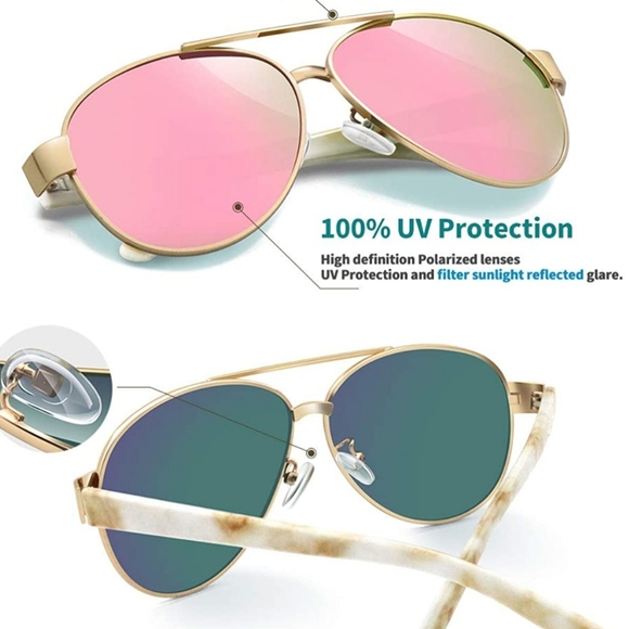 New Polarized Aviator Tortoise Shell Sunglasses - Picture 8 of 15